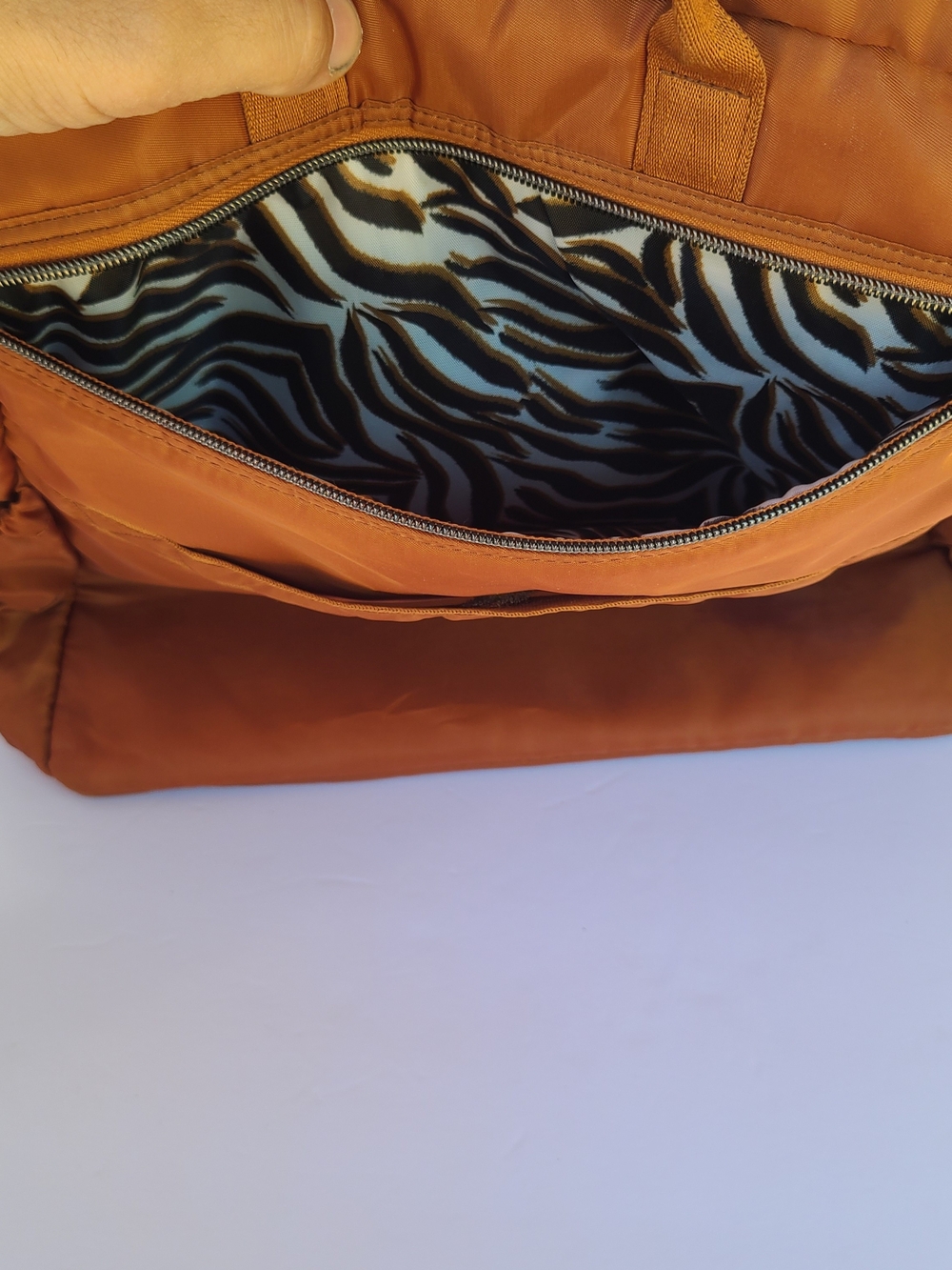 lug Sonata Quilted Front Convertible Backpack in Rust Orange - Picture 8 of 8